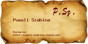 Puesli Szabina névjegykártya